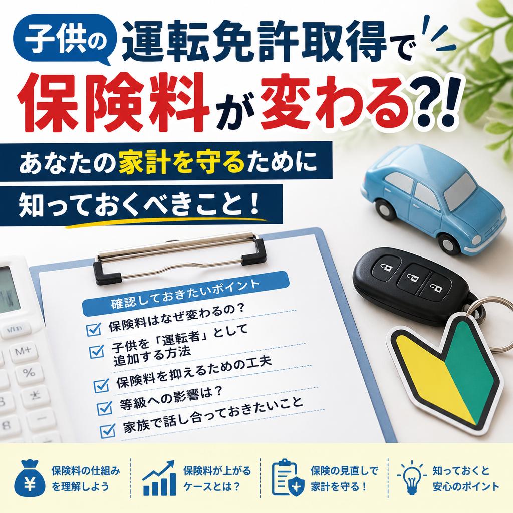子供の運転免許取得で保険料が変わる？！あなたの家計を守るために知っておくべきこと！