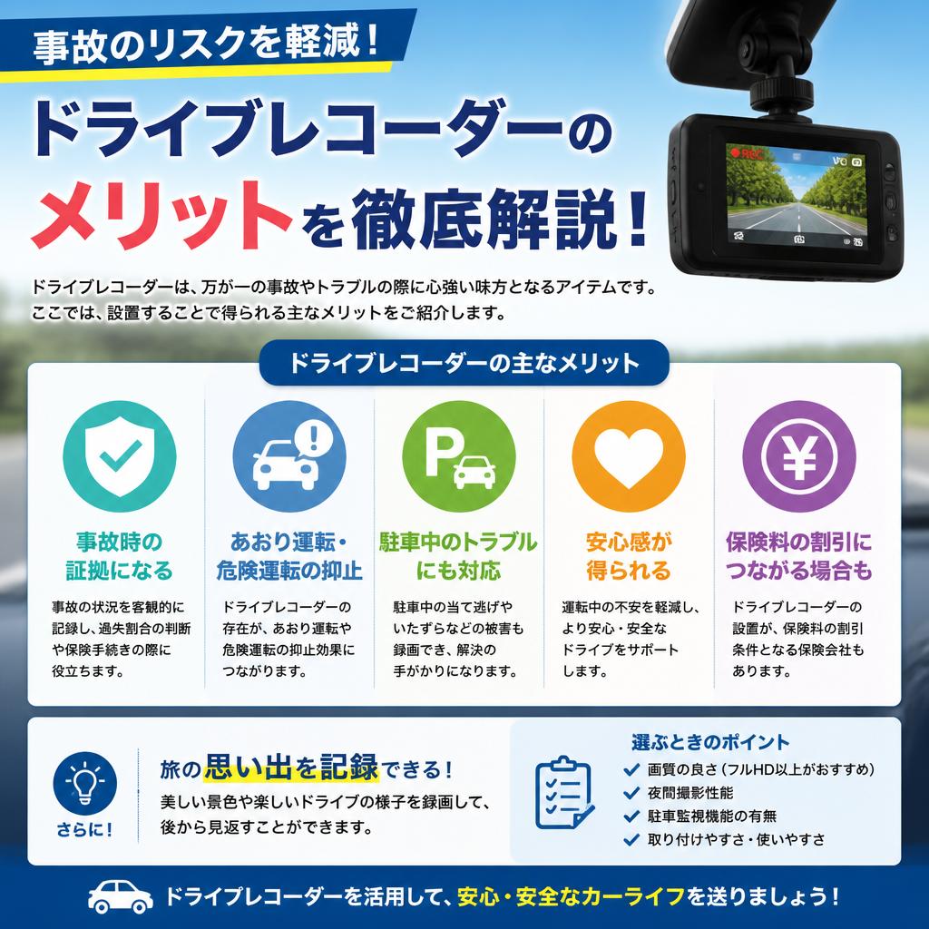 事故のリスクを軽減！ドライブレコーダーのメリットを徹底解説！