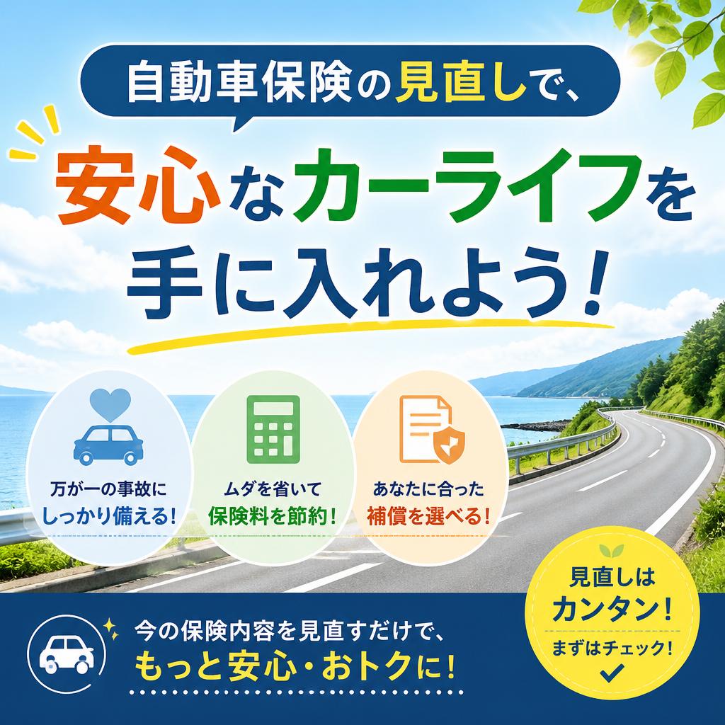 自動車保険の見直しで、安心なカーライフを手に入れよう！