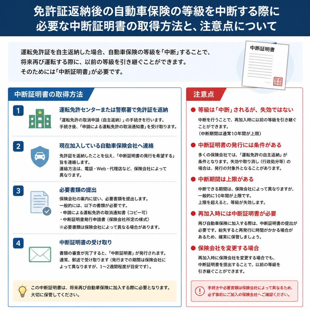 中断証明書の取得方法