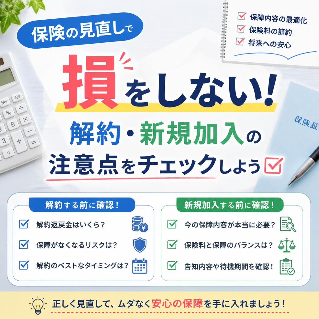 保険の見直しで損をしない！解約・新規加入の注意点をチェックしよう