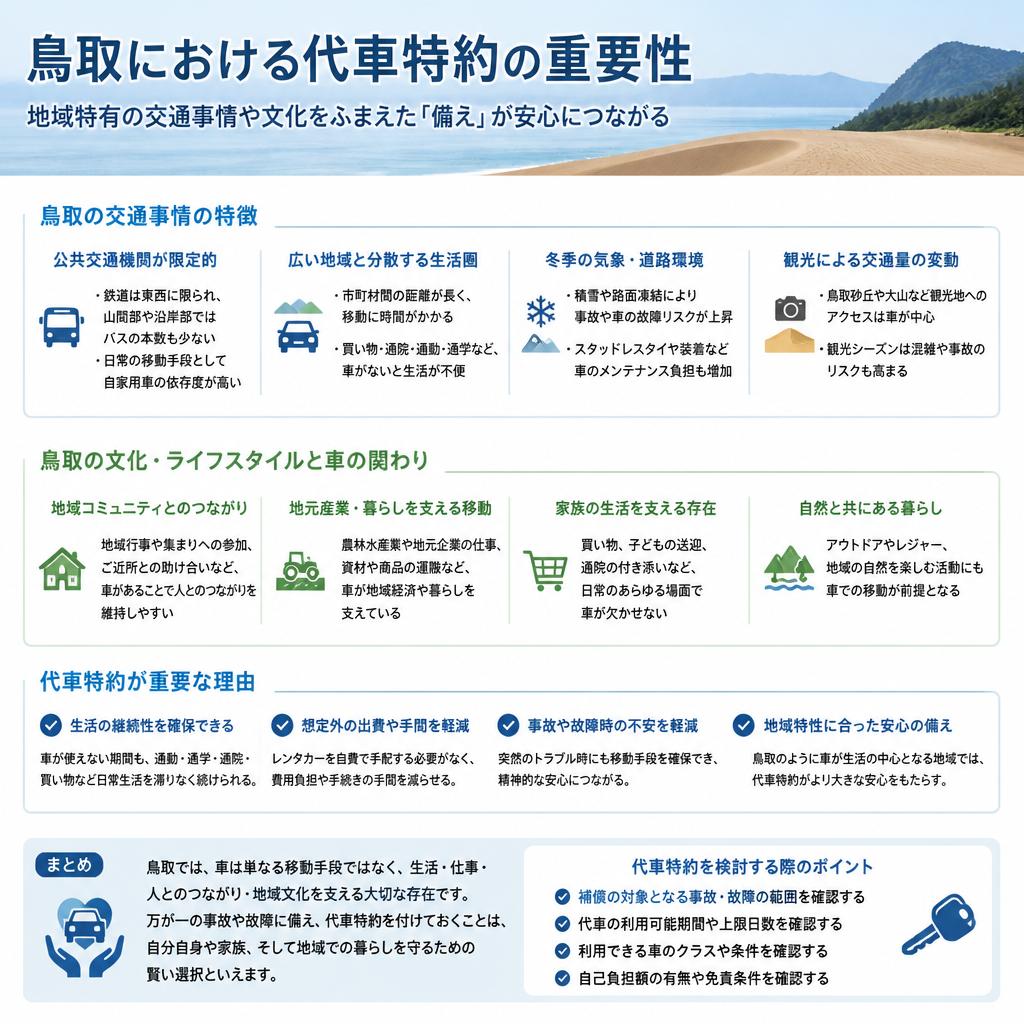 2. 鳥取の車社会と代車特約の必要性