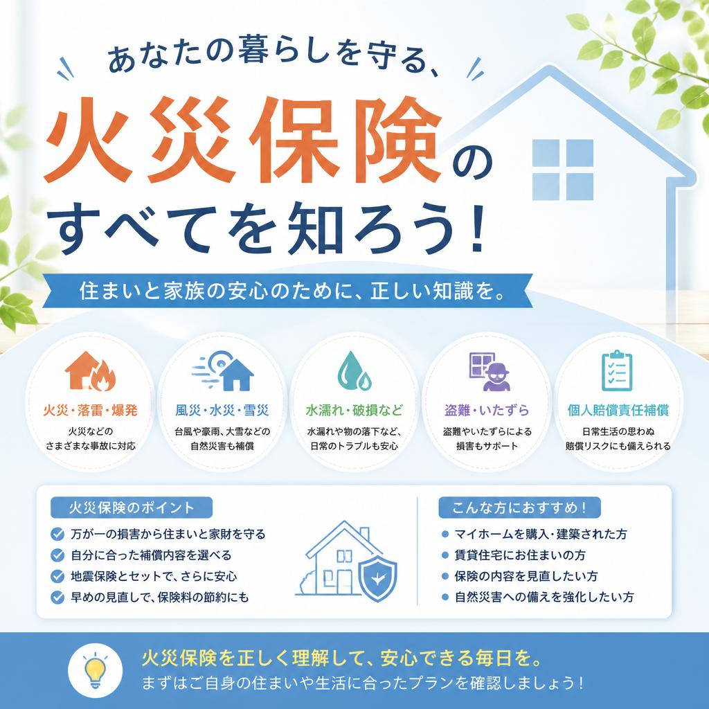 あなたの暮らしを守る、火災保険のすべてを知ろう！