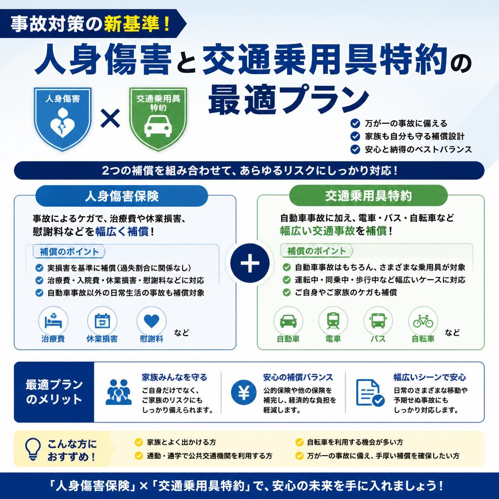 事故対策の新基準！人身傷害と交通乗用具特約の最適プラン