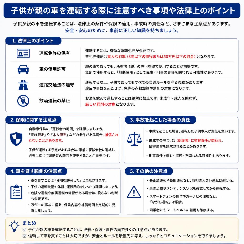 2. 親の車を使う際の注意点