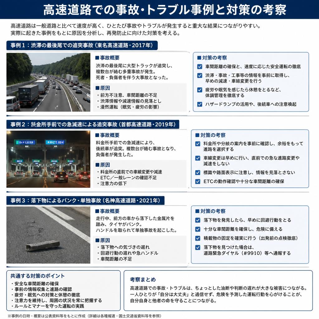 2. 高速道路での事故の主なトラブル事例